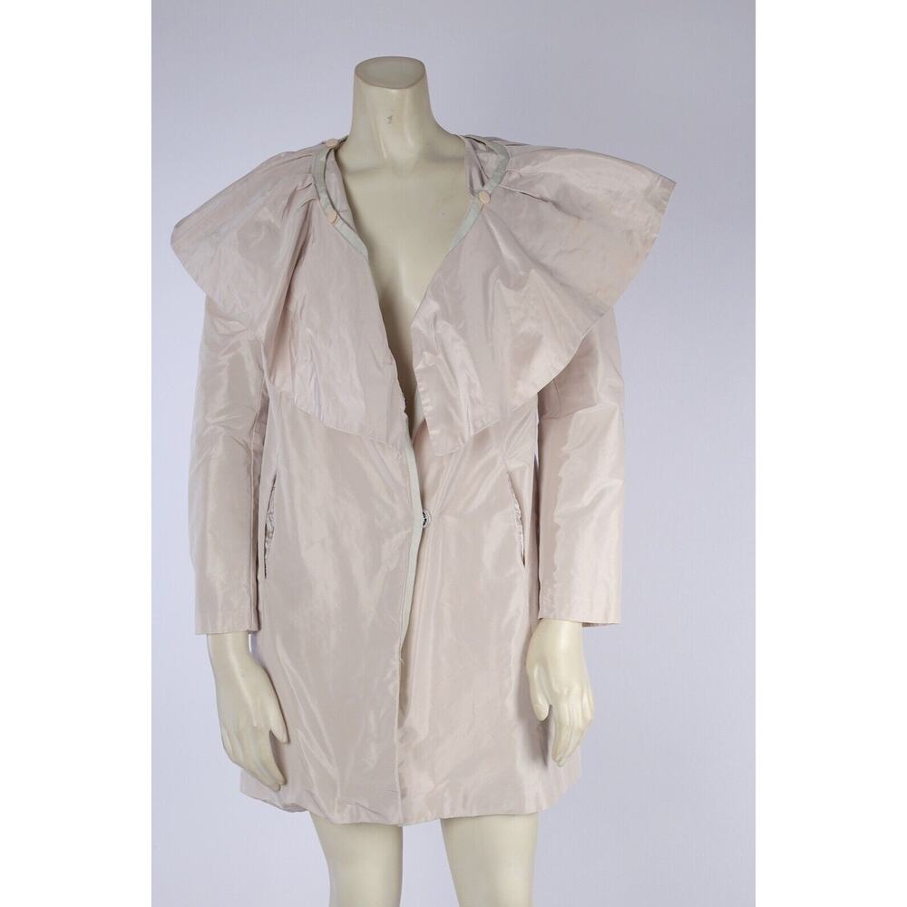 ZOA New York Off White Oversized Round Collar Trench Coat Size S